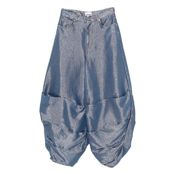 GANNI Denim - Ganni Blue Denim - Wide-Leg Jeans Women